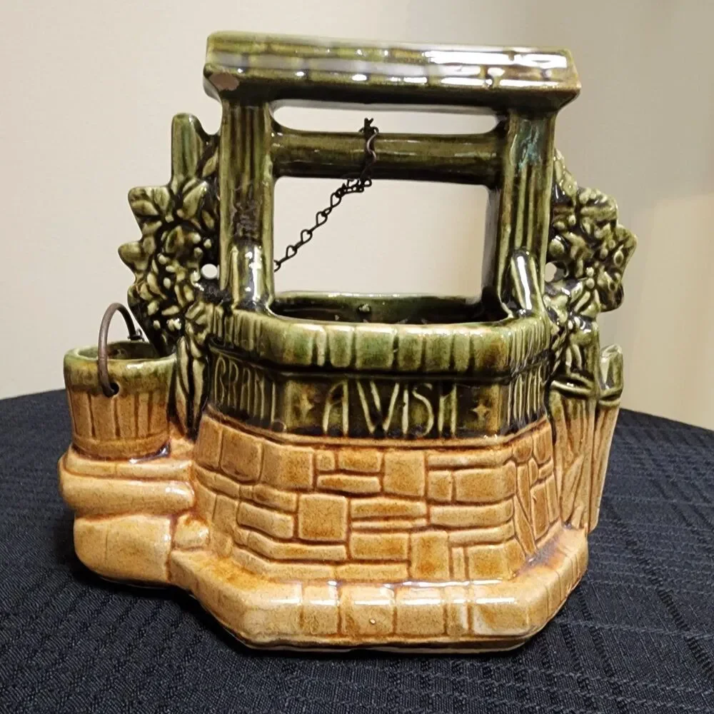 Vintage McCoy USA Wishing Well Planter Ceramic